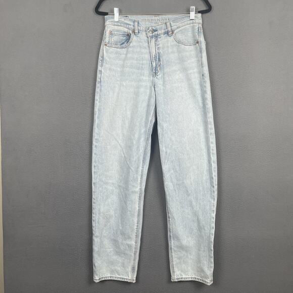 American Eagle Jeans Womens 6 Blue Highest Rise Baggy Straight Strigid Real Good - Picture 1 of 13